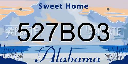 527BO3 Alabama License Plate
