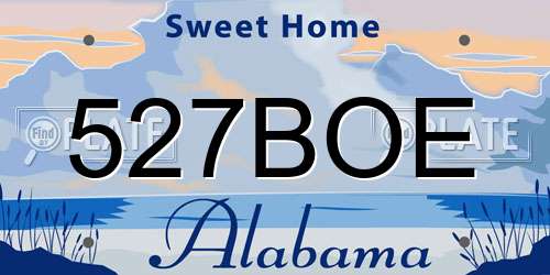 527BOE Alabama License Plate