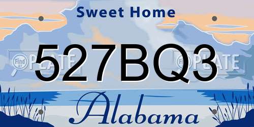 527BQ3 Alabama License Plate