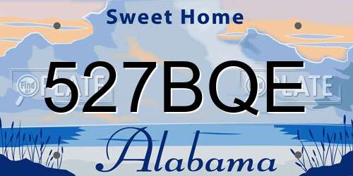 527BQE Alabama License Plate