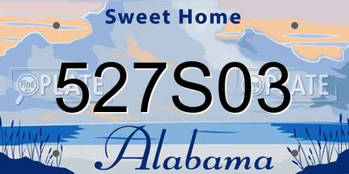 527S03 Alabama License Plate