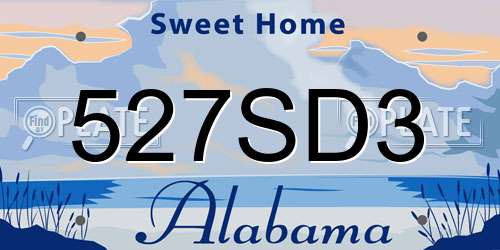 527SD3 Alabama License Plate