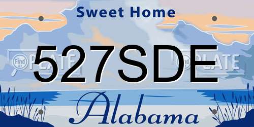 527SDE Alabama License Plate