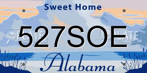 527SOE Alabama License Plate