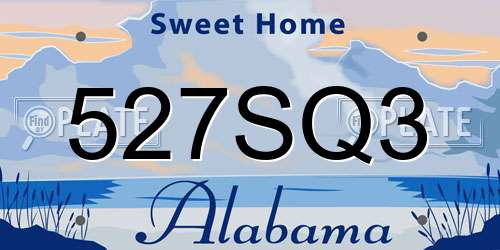 527SQ3 Alabama License Plate