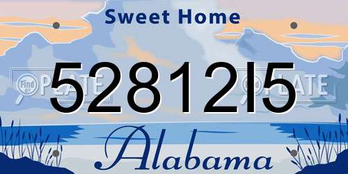 52812I5 Alabama License Plate
