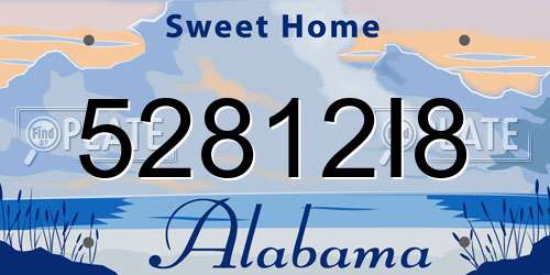 52812I8 Alabama License Plate