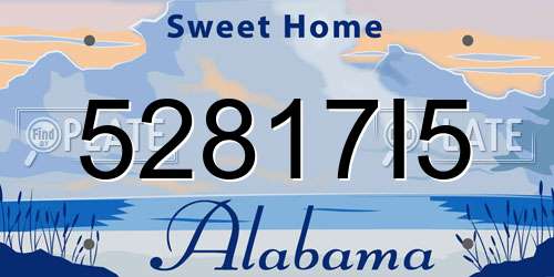 52817I5 Alabama License Plate