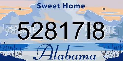 52817I8 Alabama License Plate
