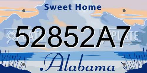 52852A7 Alabama License Plate