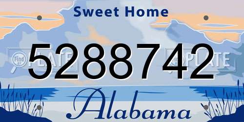 5288742 Alabama License Plate