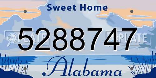 5288747 Alabama License Plate