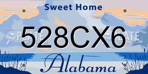 528CX6 Alabama License Plate