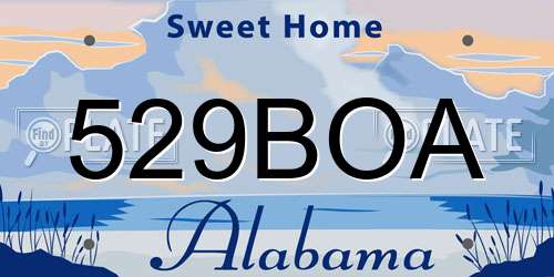 529BOA Alabama License Plate