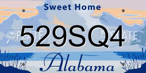 529SQ4 Alabama License Plate