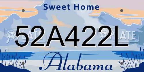 52A422L Alabama License Plate