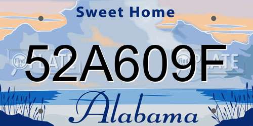 52A609F Alabama License Plate