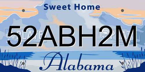 52ABH2M Alabama License Plate