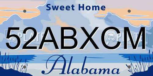 52ABXCM Alabama License Plate