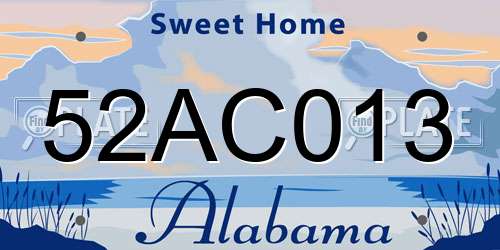 52AC013 Alabama License Plate