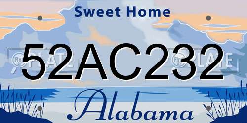 52AC232 Alabama License Plate