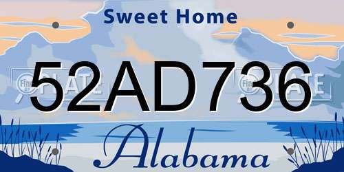 52AD736 Alabama License Plate