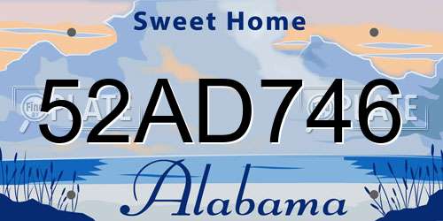 52AD746 Alabama License Plate