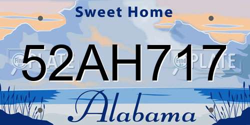 52AH717 Alabama License Plate