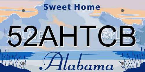 52AHTCB Alabama License Plate