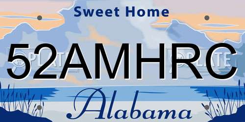 52AMHRC Alabama License Plate