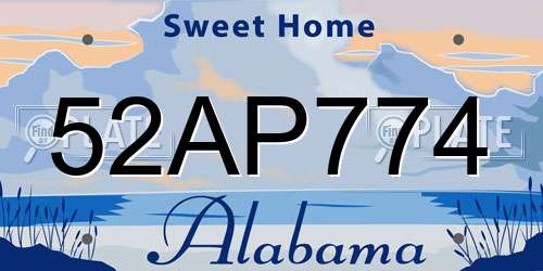 52AP774 Alabama License Plate
