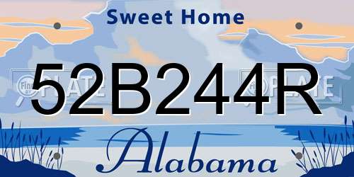 52B244R Alabama License Plate