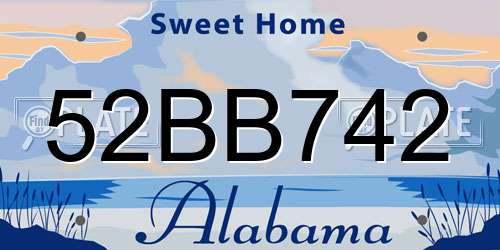 52BB742 Alabama License Plate