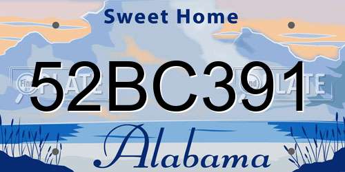 52BC391 Alabama License Plate