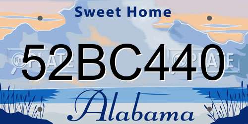 52BC440 Alabama License Plate