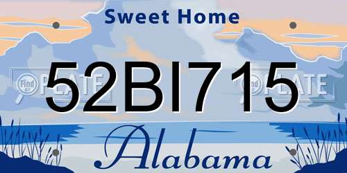 52BI715 Alabama License Plate