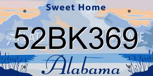 52BK369 Alabama License Plate