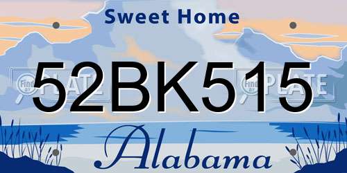 52BK515 Alabama License Plate