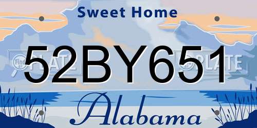 52BY651 Alabama License Plate