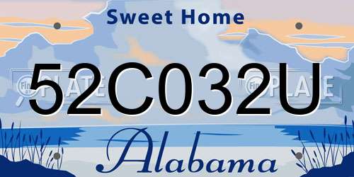 52C032U Alabama License Plate