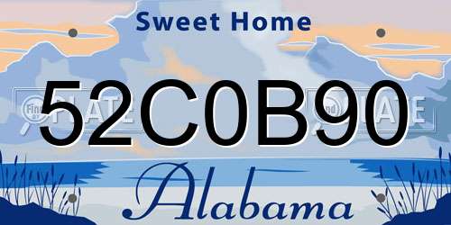 52C0B90 Alabama License Plate