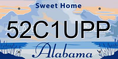 52C1UPP Alabama License Plate