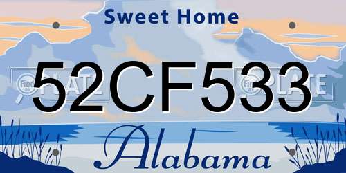 52CF533 Alabama License Plate
