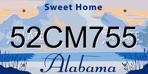 52CM755 Alabama License Plate