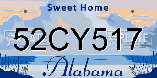 52CY517 Alabama License Plate