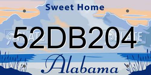 52DB204 Alabama License Plate