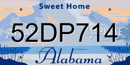 52DP714 Alabama License Plate