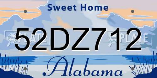 52DZ712 Alabama License Plate