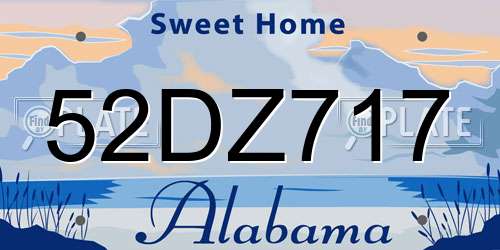 52DZ717 Alabama License Plate