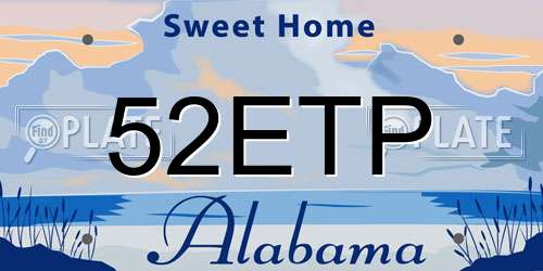 52ETP Alabama License Plate